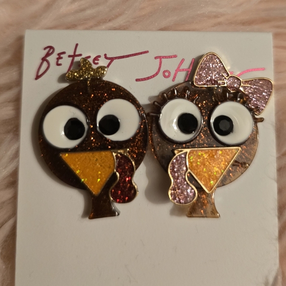 Betsey Johnson Turkey stud post earrings! NWT! - Picture 4 of 9